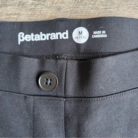 Betabrand Black Pull-On Stretch Mid Rise Straight Leg Dress Pant Trouser Yoga M - Picture 9 of 12